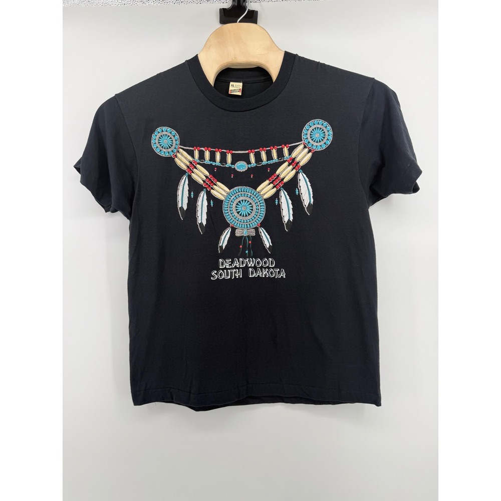Single Stitch Vintage Screen Stars Navajo Deadwood‎ Graphic Tee XL Cotton Black
